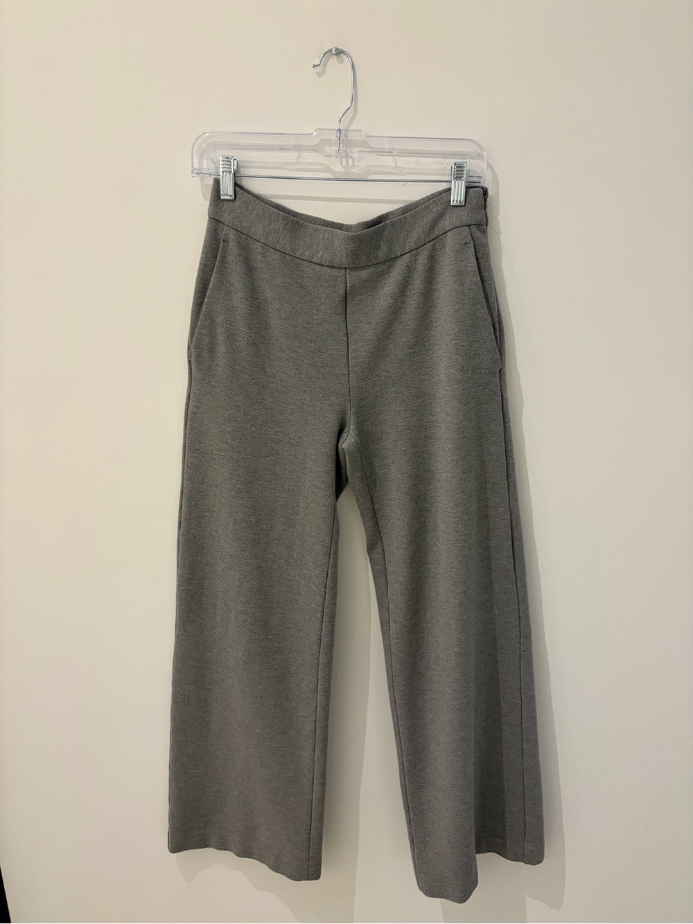 Ann Taylor Gray Wide-Leg Pull-On Pants